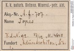Etiketten zu Topas (NHMW-MIN-Af707)